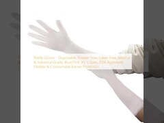 Sarung tangan nitril - sekali pakai, bebas bubuk, bebas lateks, kelas medis dan industri, biru / merah muda, ukuran XS-L, disetujui FDA, perlindungan penghalang yang fleksibel dan nyaman