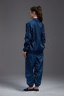 Autoclave Reusable Clean Room Garments With Lapel Jacket And Dark Blue Pants