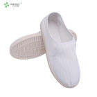 Autoclavable pharmaceutical factory cleanroom stripe canvas PVC outsole shoe breathable esd antistatic dustproof shoes