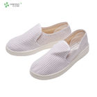ESD antistatic resuable PU shoes with 5mm stripe conductive fiber blue color for cleanroom workshop